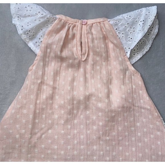 Mud Pie 3-6m NWT pink Easter bunny Rabbit Dress smocked eyelet applique - Picture 4 of 4